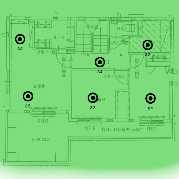 ヒートマップ_2F_2.4GHz(2台)